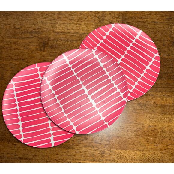 MARIMEKKO Target Magenta Pink White Modern MELAMINE Dinner Plate Set Of 8 - Picture 2 of 3